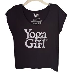 Yoga Girl You Are Magnificent Black Scoop Neck Organic Cotton T-Shirt Size M #L